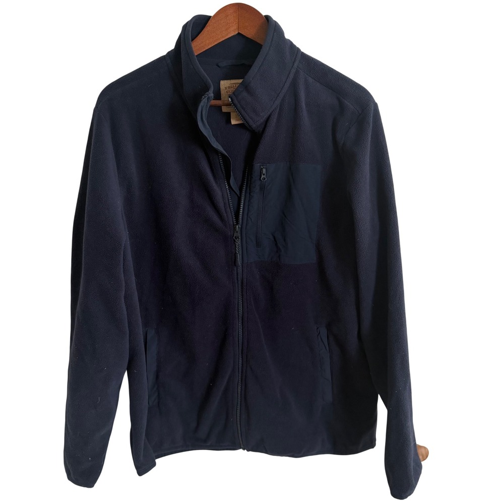 Telluride Clothing Company Mens Navy Blue Full Zip Fleece Jacket Large Gorpcore